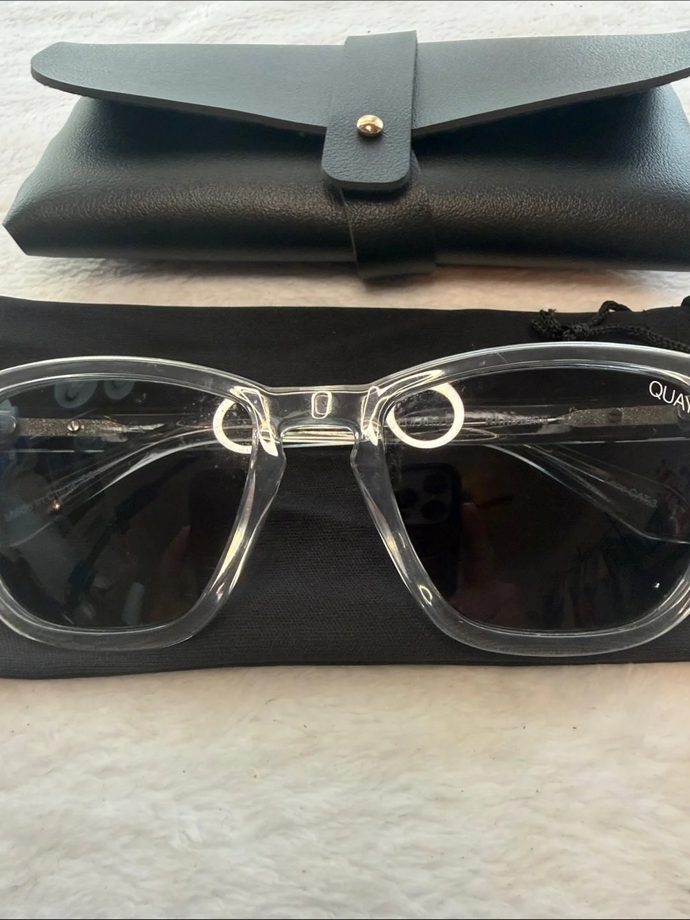 QUAY Unisex HARDWIRE Clear / Black Polarized Sunglasses